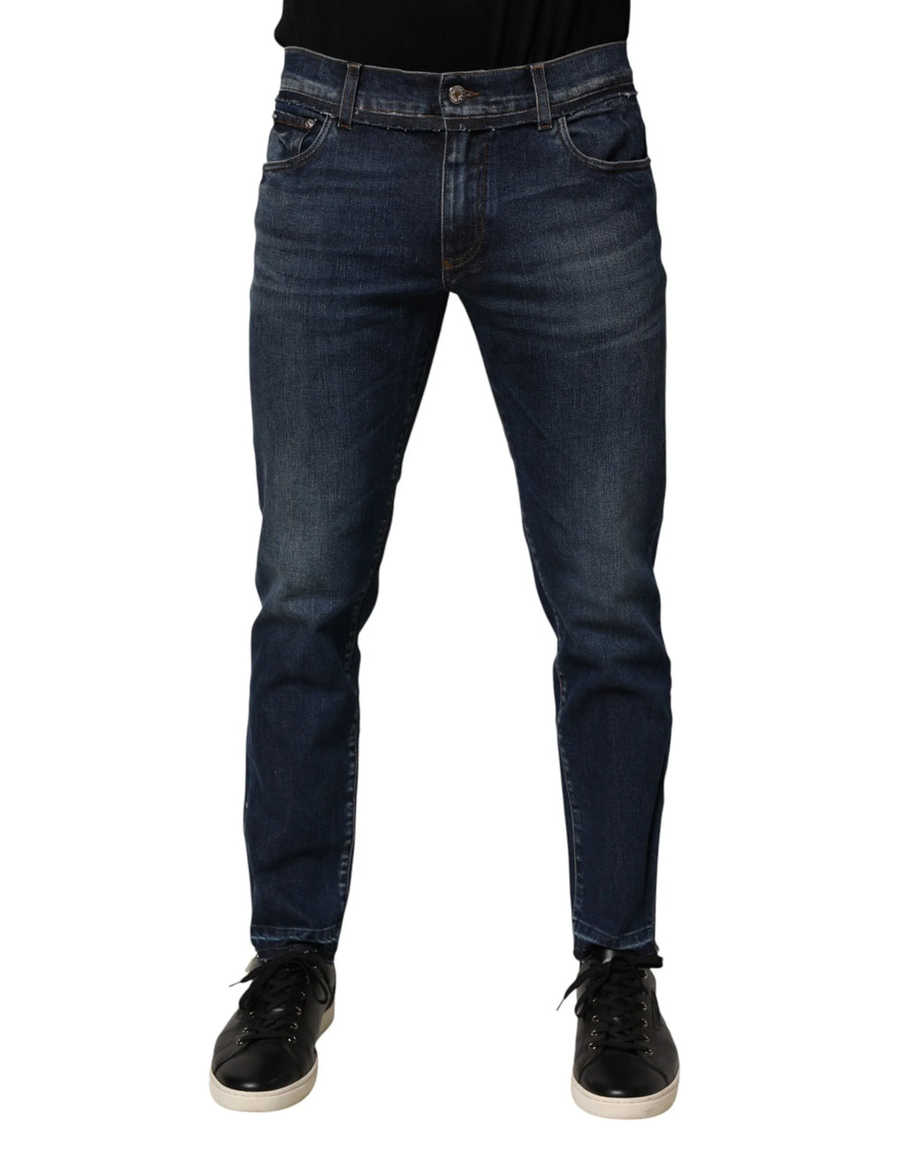 Dolce & Gabbana Blue Cotton Stretch Skinny Men Denim Jeans - Jeans