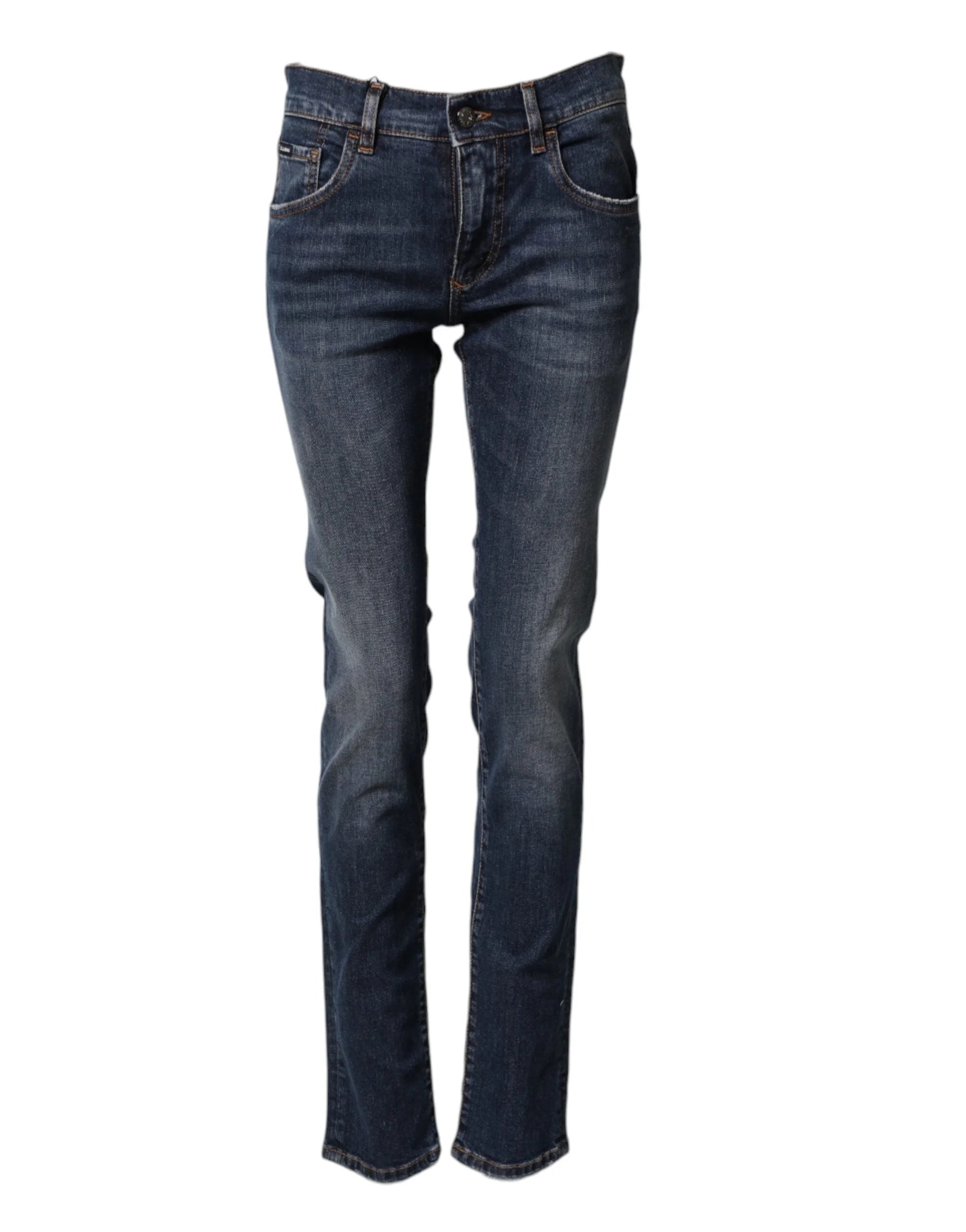 Dolce & Gabbana Blue Cotton Stretch Skinny Men Denim Jeans - IT44 | XS