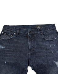 Dolce & Gabbana Blue Cotton Stretch Skinny Men Denim Jeans - IT50 | L - Jeans