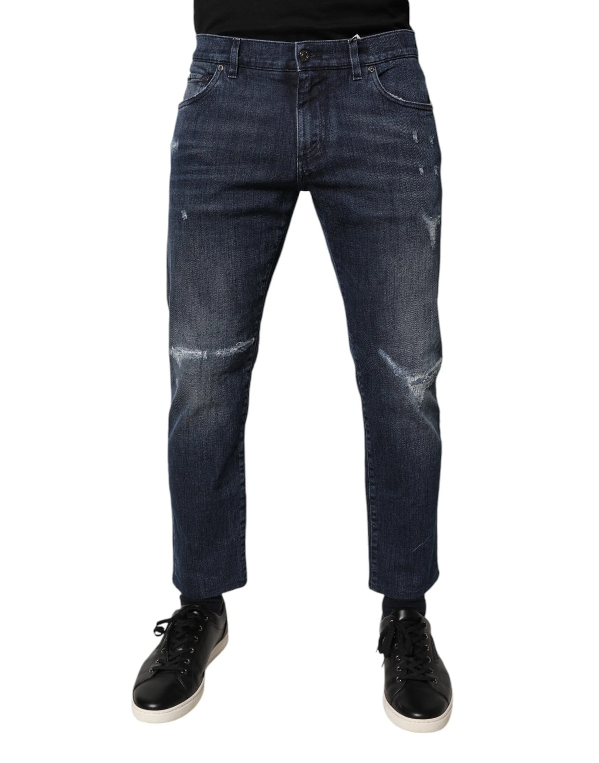 Dolce & Gabbana Blue Cotton Stretch Skinny Men Denim Jeans - IT50 | L - Jeans