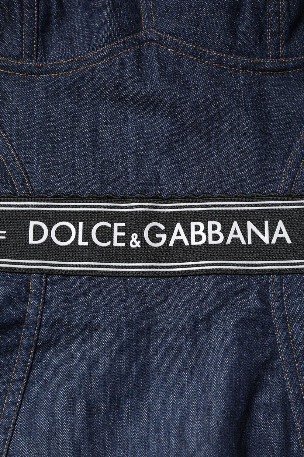 Dolce & Gabbana Blue Cotton Stretch Sleeveless Bodycon Denim Bodysuit - IT40|S - Bodysuits