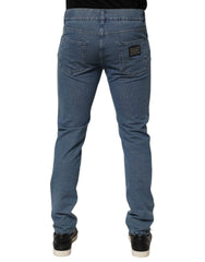 Dolce & Gabbana Blue Cotton Stretch Slim Fit Men Denim Jeans - IT48 | M - Jeans