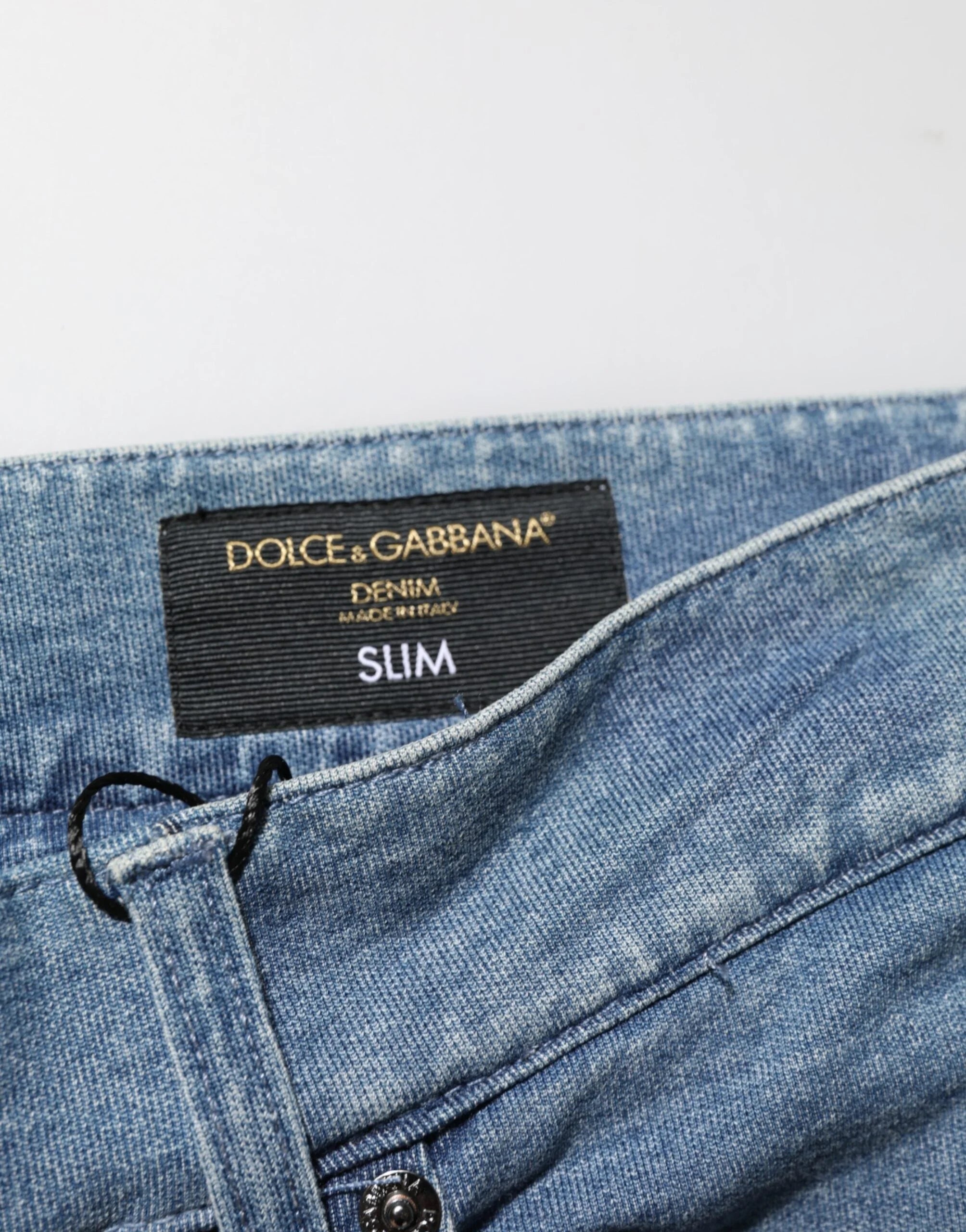 Dolce & Gabbana Blue Cotton Stretch Slim Fit Men Denim Jeans - IT48 | M - Jeans