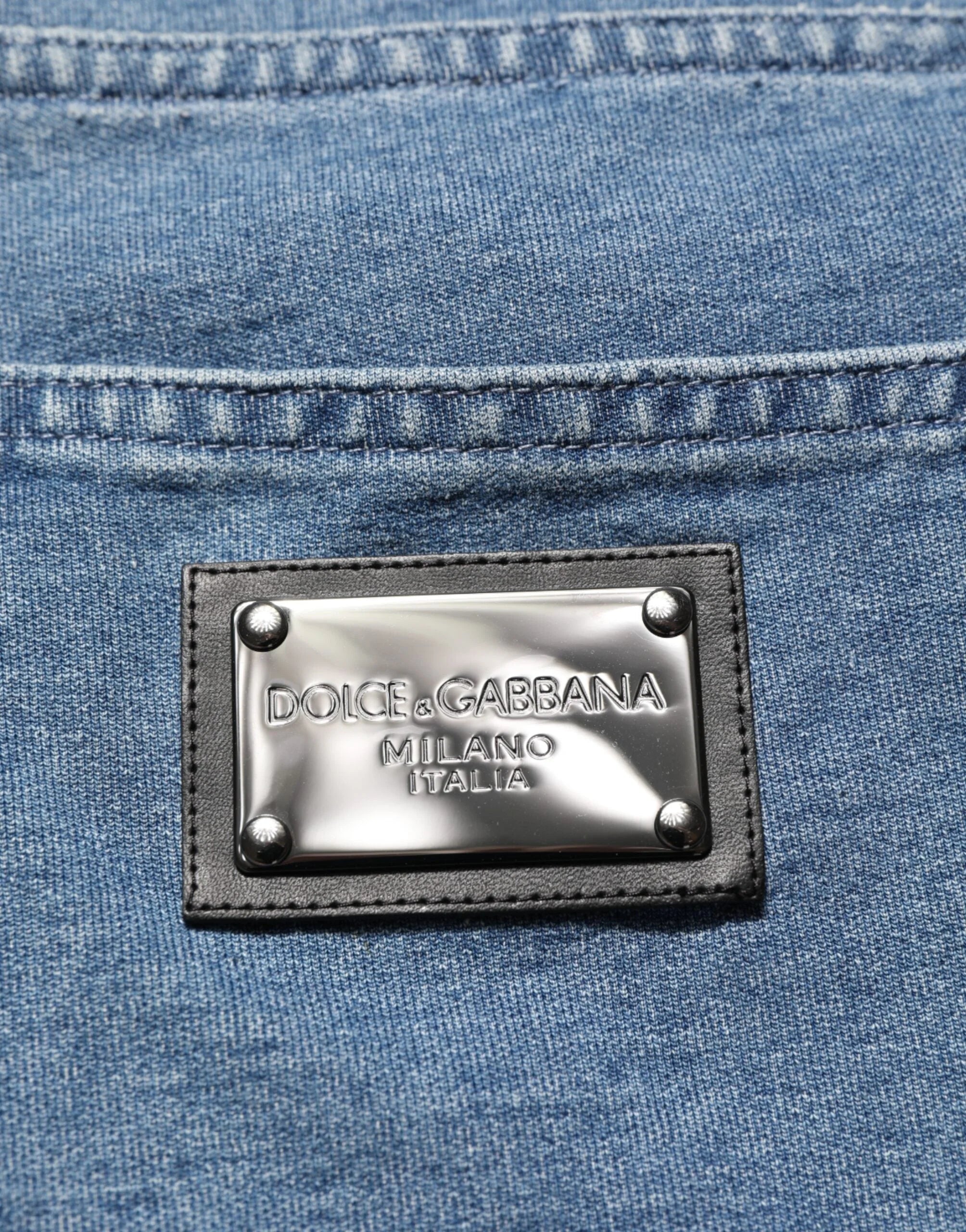 Dolce & Gabbana Blue Cotton Stretch Slim Fit Men Denim Jeans - IT48 | M - Jeans