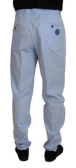 Dolce & Gabbana Blue Cotton Stretch Trousers Chinos Pants - Chinos