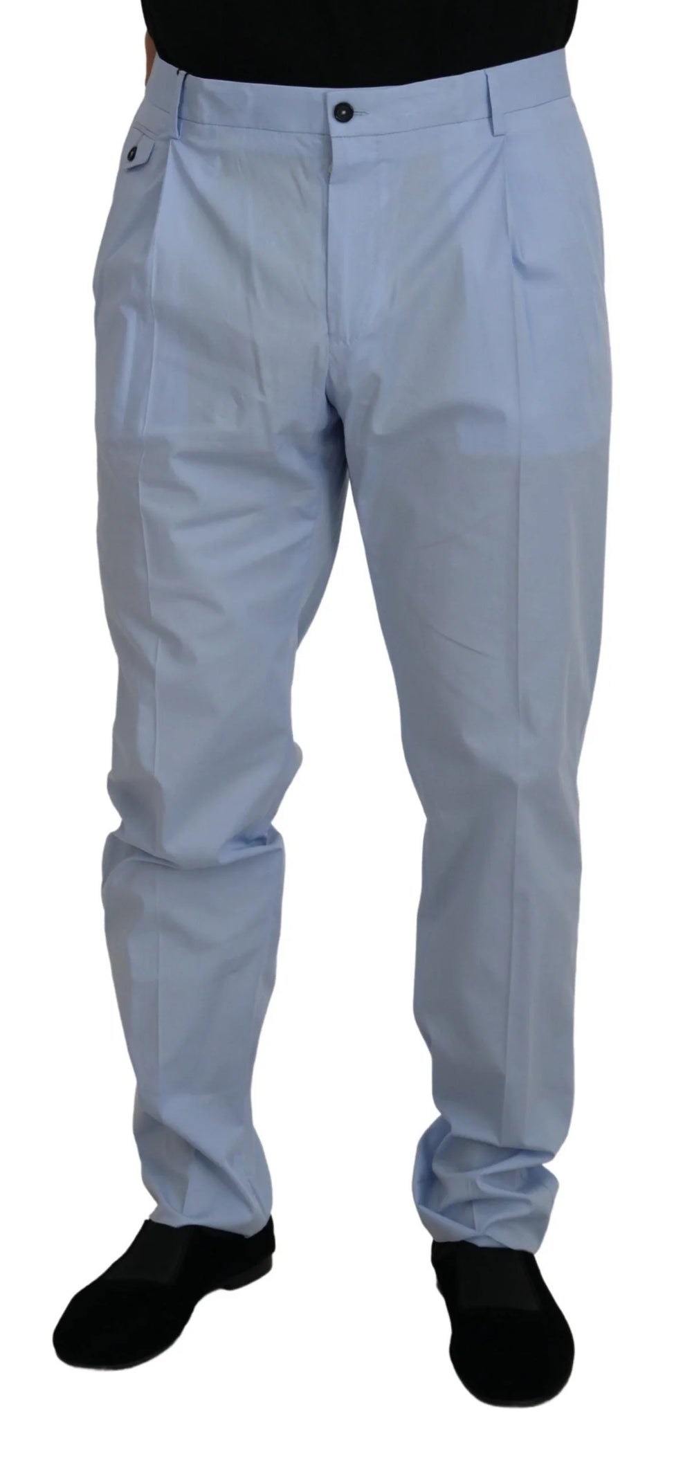 Dolce & Gabbana Blue Cotton Stretch Trousers Chinos Pants - Chinos