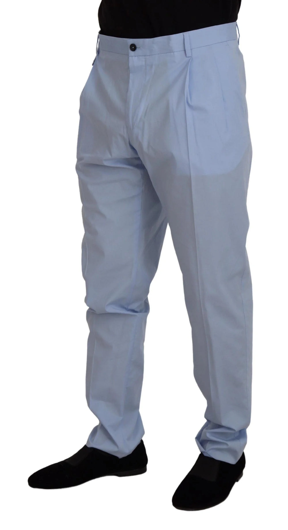 Dolce & Gabbana Blue Cotton Stretch Trousers Chinos Pants - Chinos