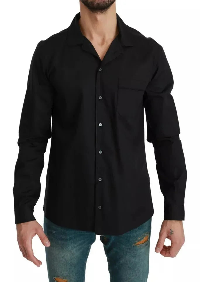 Dolce & Gabbana Blue Cotton Striped Pajama Lounge Shirt - IT40 | M - Loungewear Tops