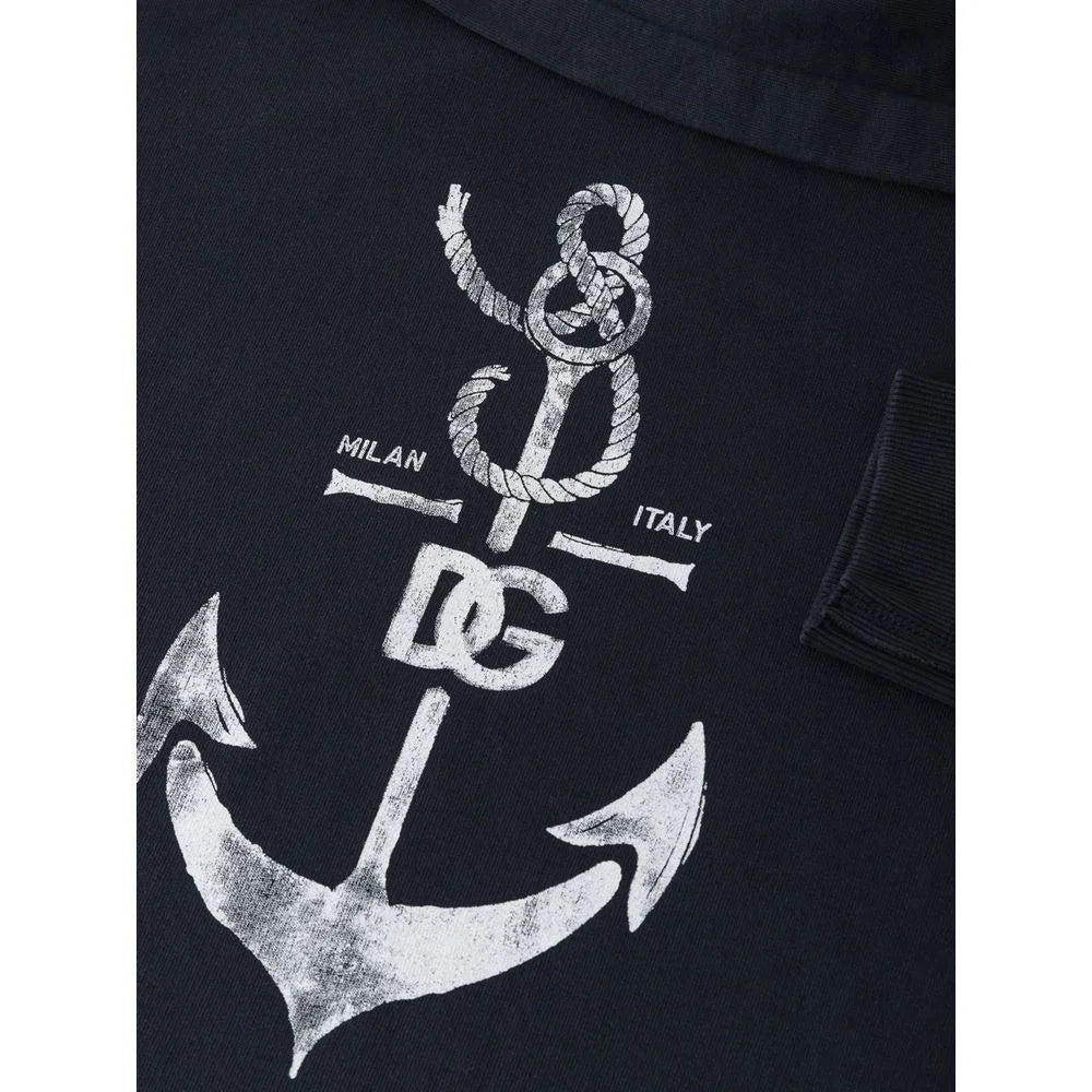 Dolce & Gabbana Blue Cotton Sweatshirt - L - Hoodies