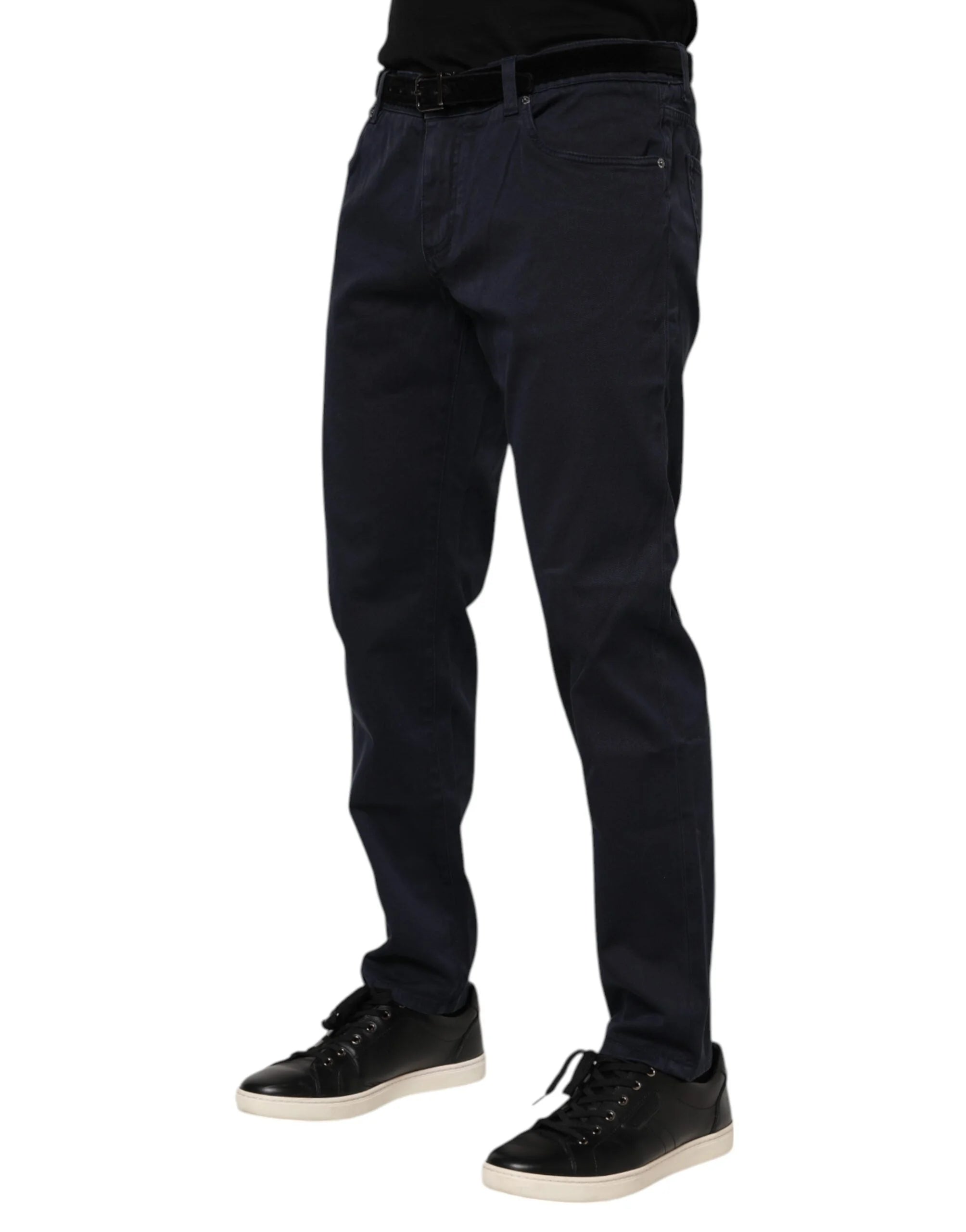 Dolce & Gabbana Blue Cotton Tapered Denim Jeans - IT58 | XXL
