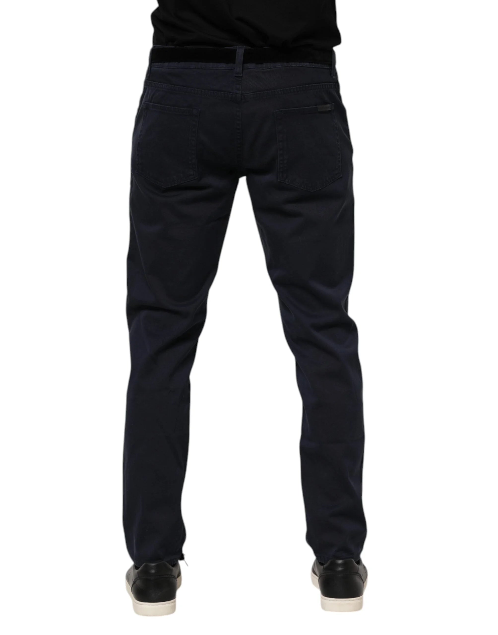 Dolce & Gabbana Blue Cotton Tapered Denim Jeans - IT58 | XXL