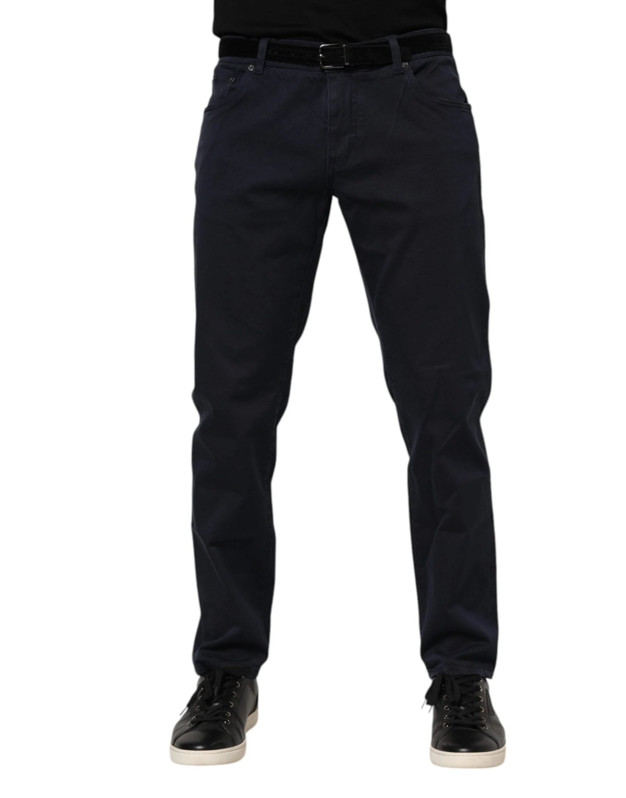 Dolce & Gabbana Blue Cotton Tapered Denim Jeans - IT58 | XXL