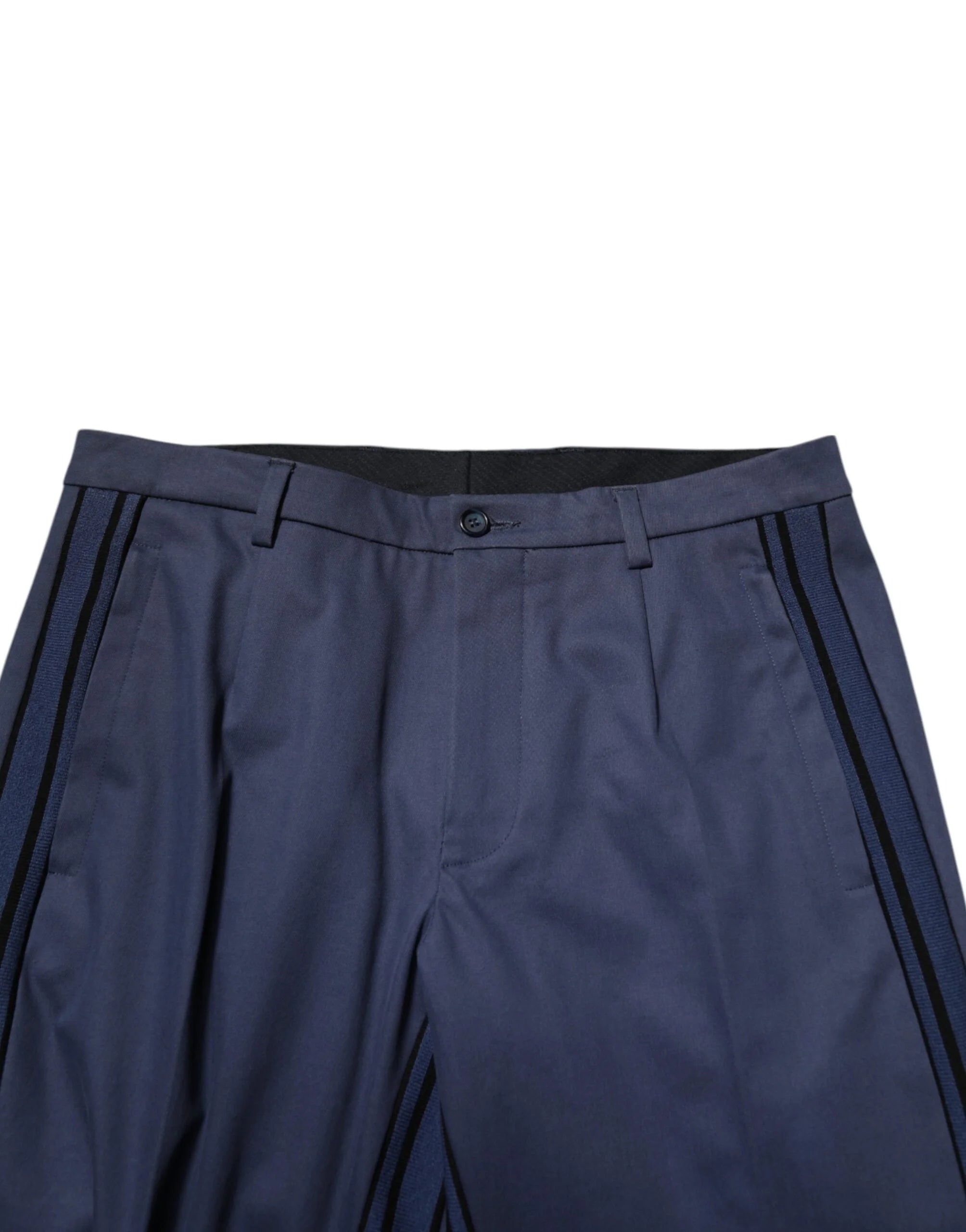 Dolce & Gabbana Blue Cotton Tapered Men Formal Trousers Pants - IT48 | M