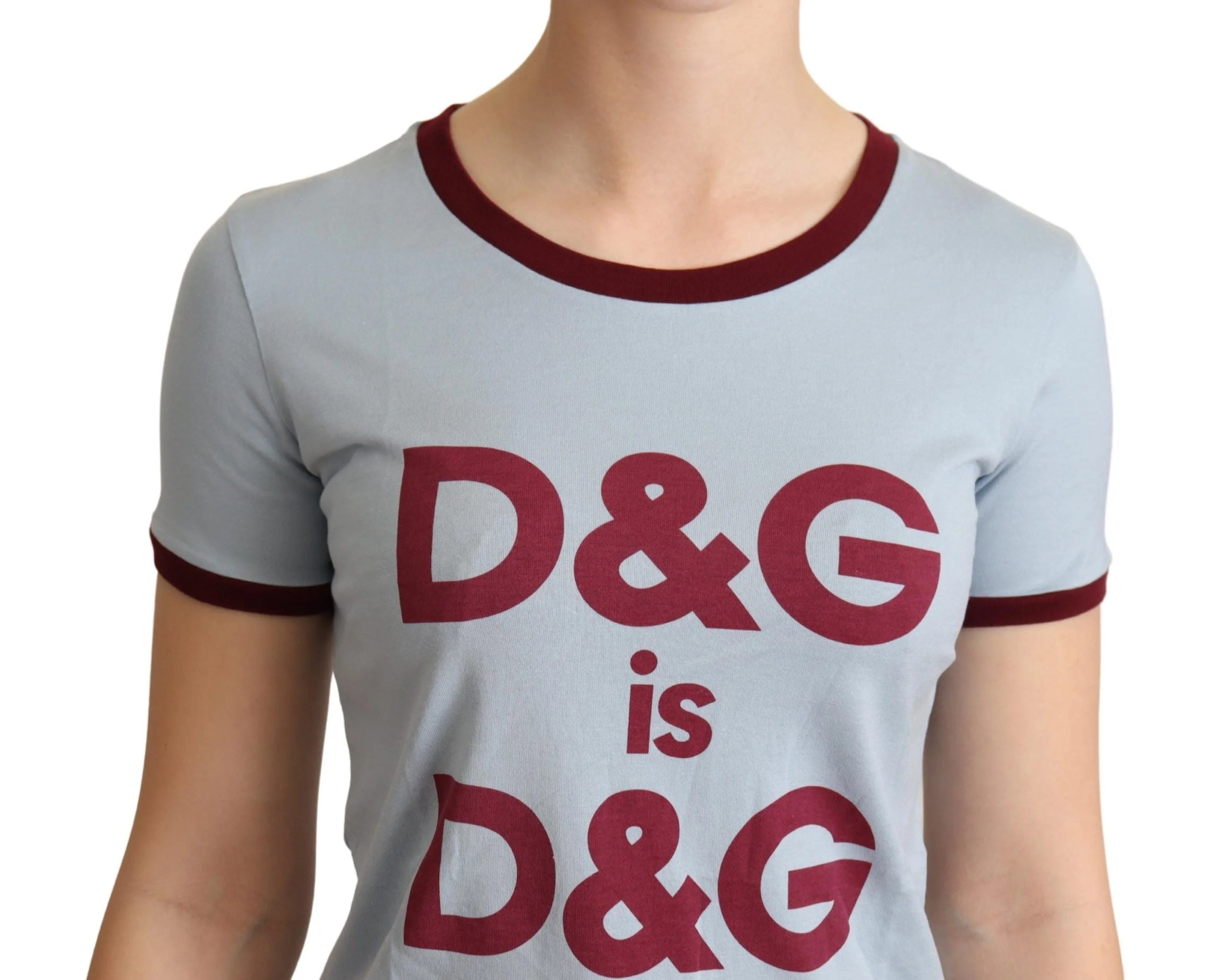 Dolce & Gabbana Blue Crewneck D&G Top T-shirt - IT36|XXS - T-Shirts