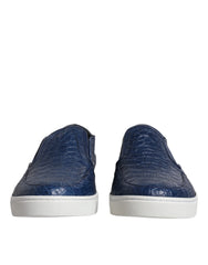 Dolce & Gabbana Blue Croc Exotic Leather Men Sneakers Shoes - EU41/US8