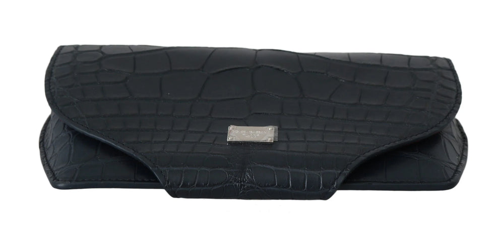 Dolce & Gabbana Blue Crocodile Eyewear Sunglasses Case Cover Pouch - Eyewear Cases & Holders