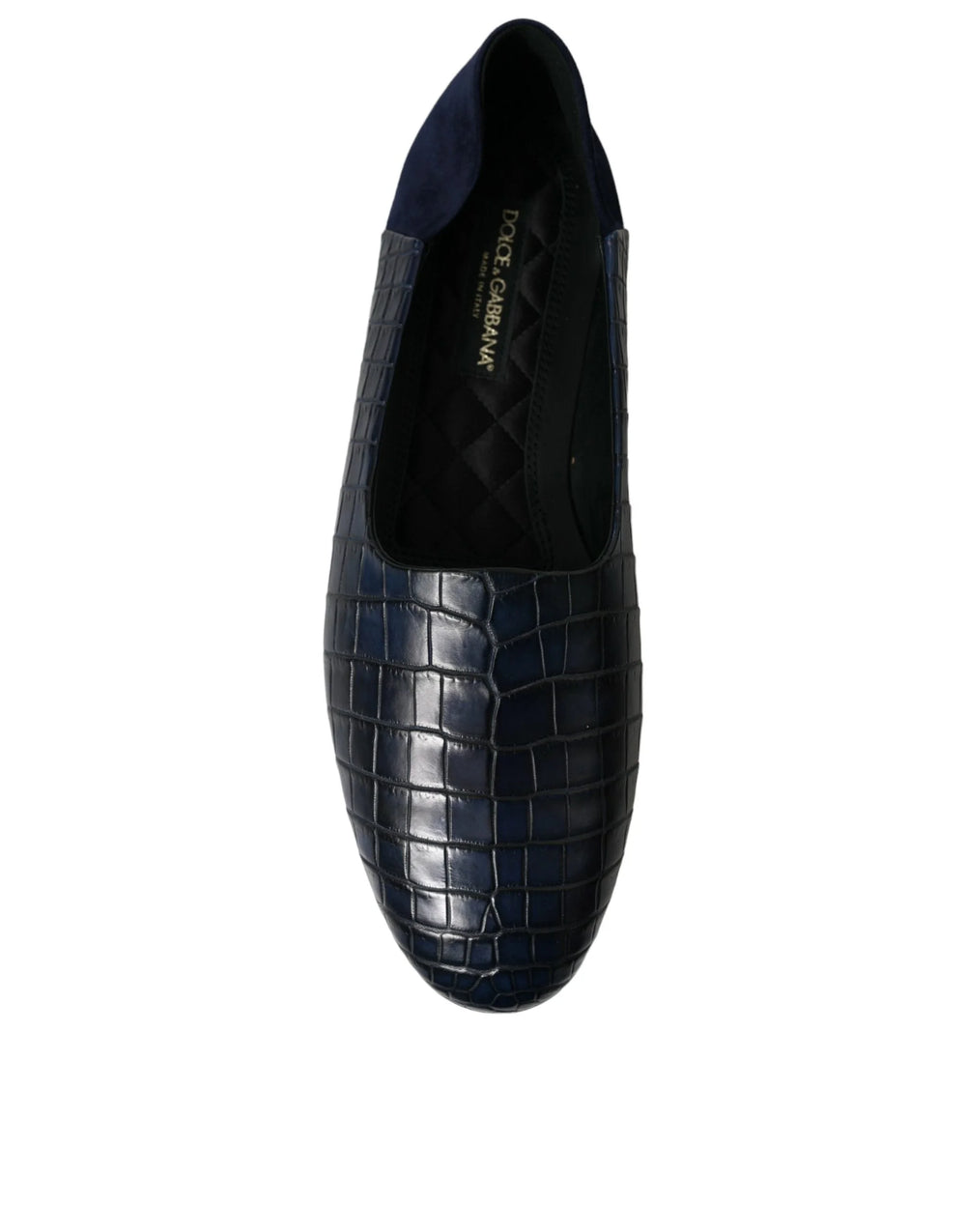 Dolce & Gabbana Blue Crocodile Leather Loafers Slip On Shoes - EU45/US12 - Flats