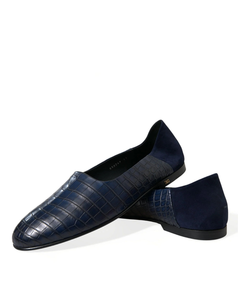 Dolce & Gabbana Blue Crocodile Leather Loafers Slip On Shoes - EU45/US12 - Flats