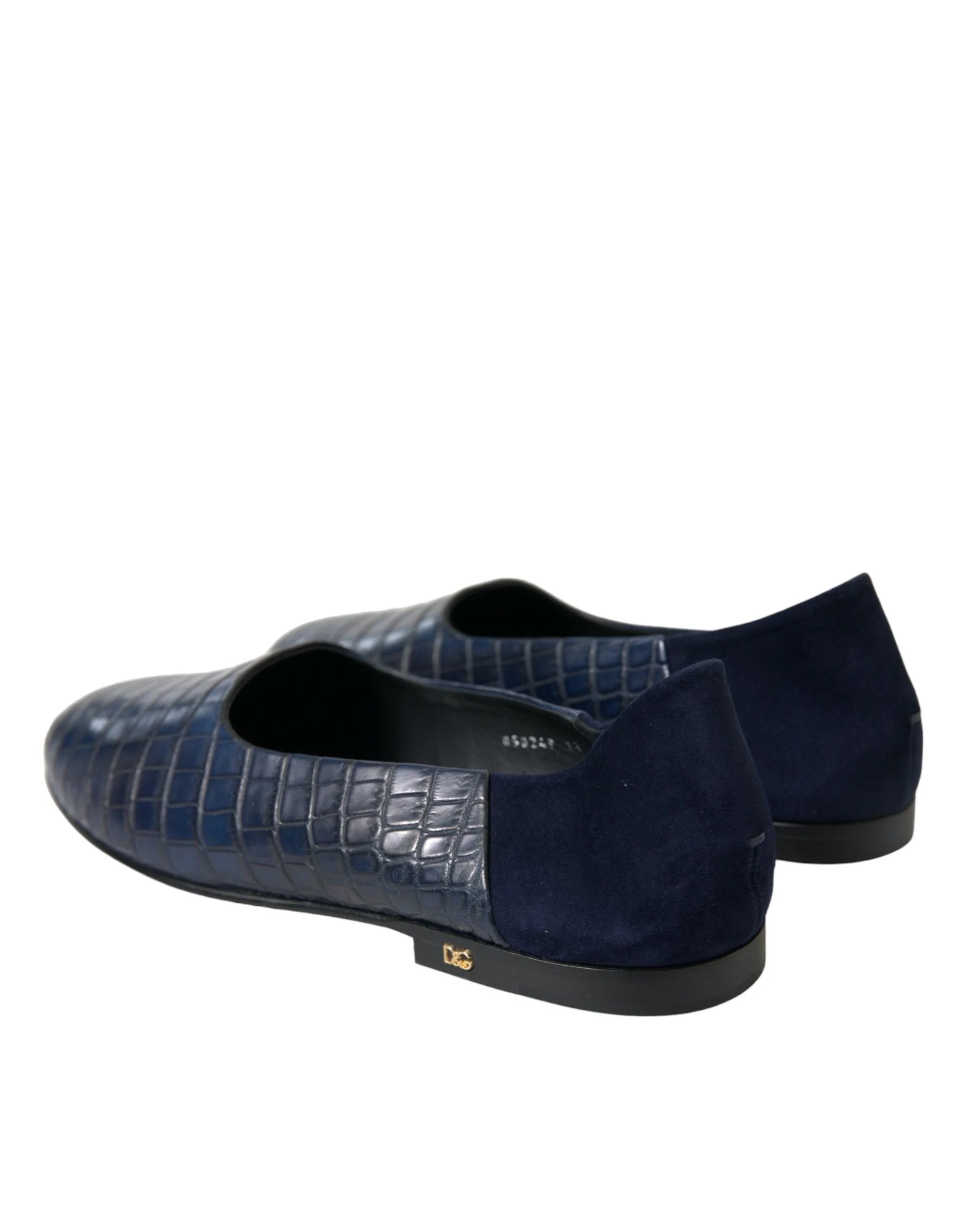 Dolce & Gabbana Blue Crocodile Leather Loafers Slip On Shoes - EU45/US12 - Flats