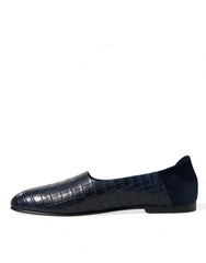 Dolce & Gabbana Blue Crocodile Leather Loafers Slip On Shoes - EU45/US12