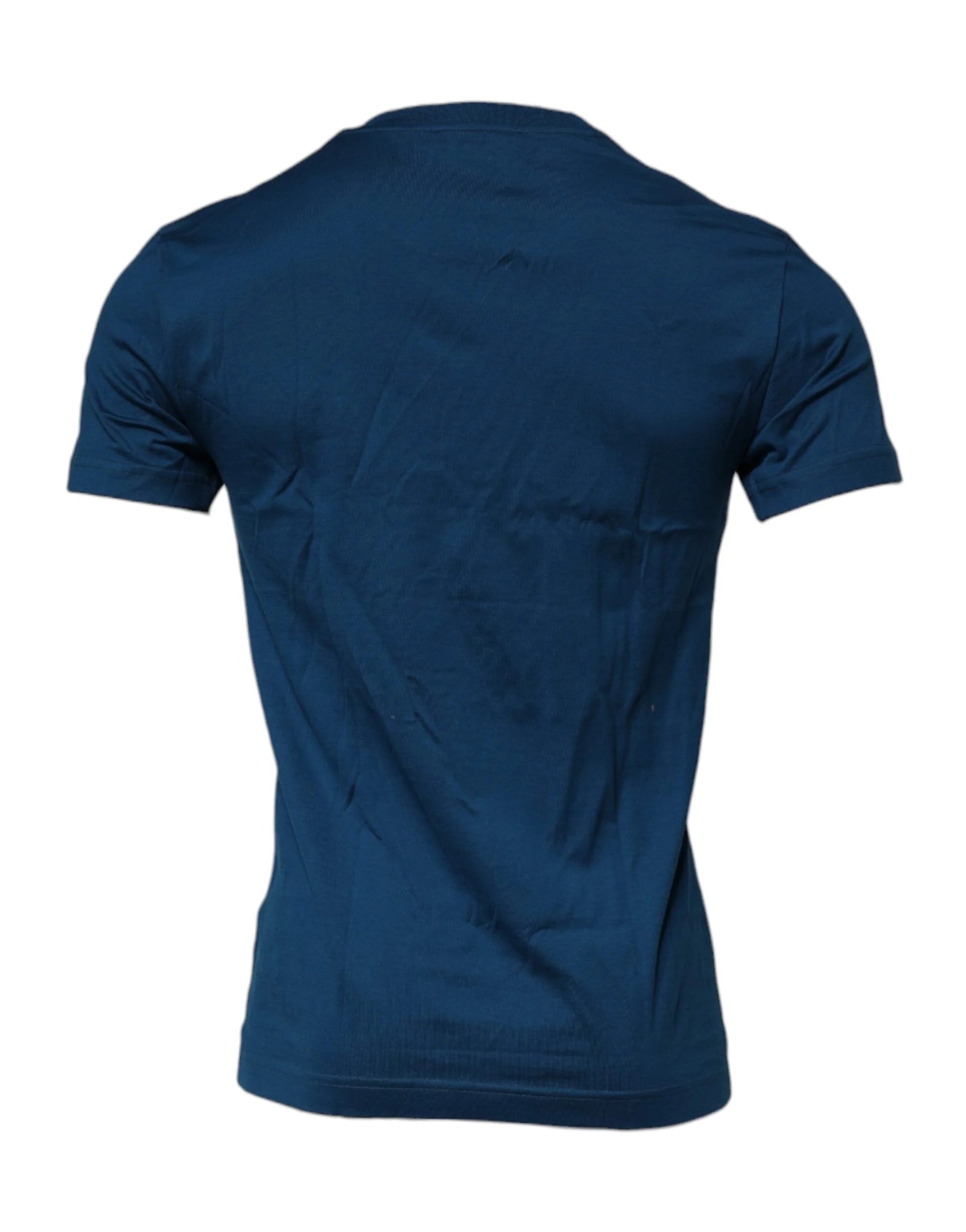 Dolce & Gabbana Blue Crown Bee Cotton Men Crew Neck T-shirt - IT44 | XS - T-Shirts
