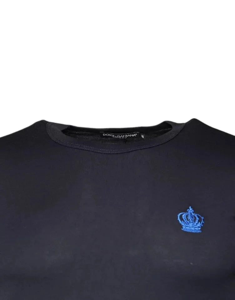 Dolce & Gabbana Blue Crown Crew Neck Short Sleeves T-shirt - IT44 | XS - T-Shirts