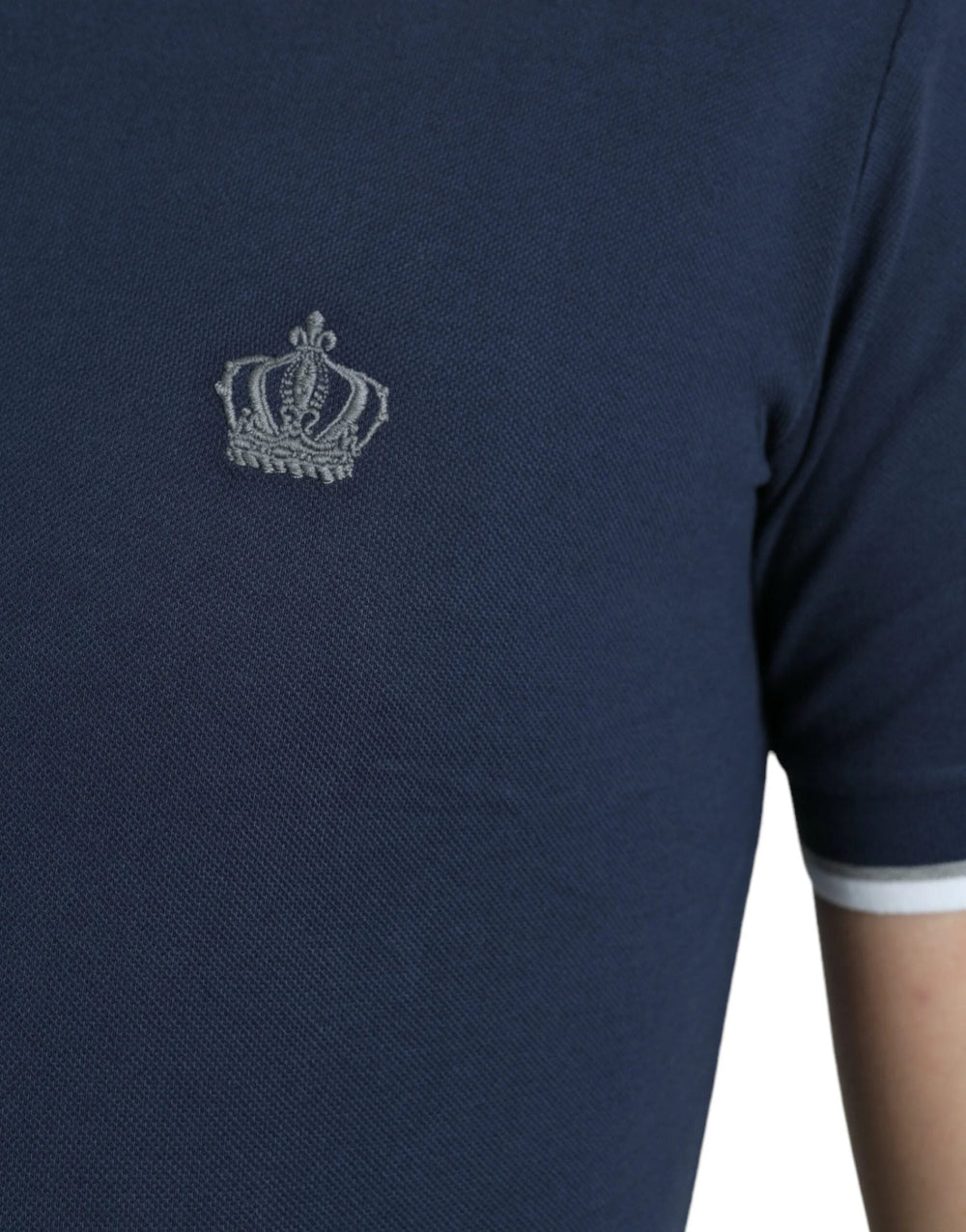 Dolce & Gabbana Blue Crown Patch Cotton Collared Men Polo T-shirt - IT44 | XS - Polos