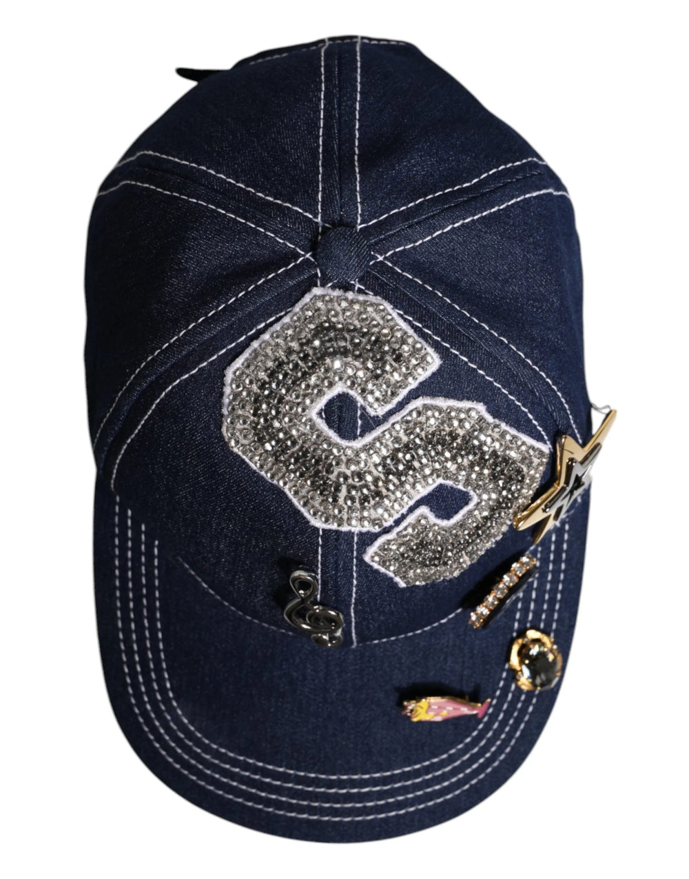 Dolce & Gabbana Blue Crystal Embellishment Baseball Cap - Baseball Caps