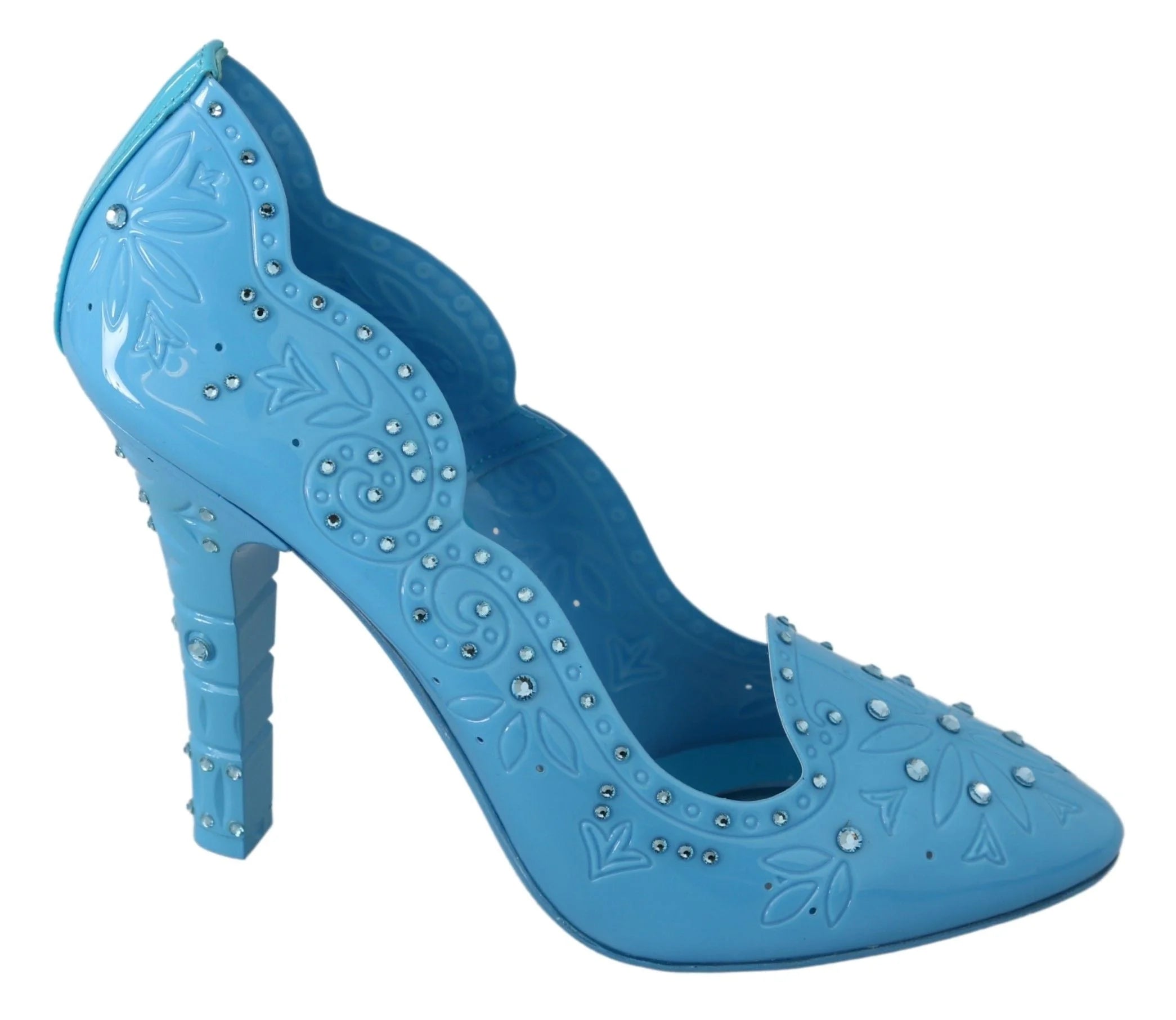 Dolce & Gabbana Blue Crystal Floral CINDERELLA Heels Shoes - EU39/US8.5