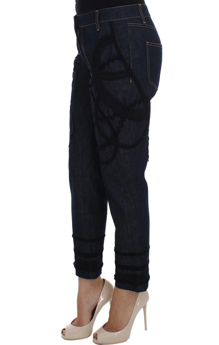 Dolce & Gabbana Blue Denim Cotton CAPRI Torero Jeans - Jeans