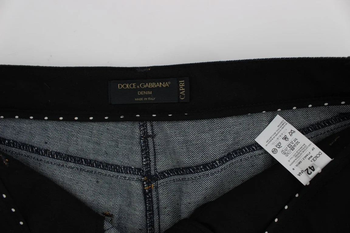 Dolce & Gabbana Blue Denim Cotton CAPRI Torero Jeans - Jeans