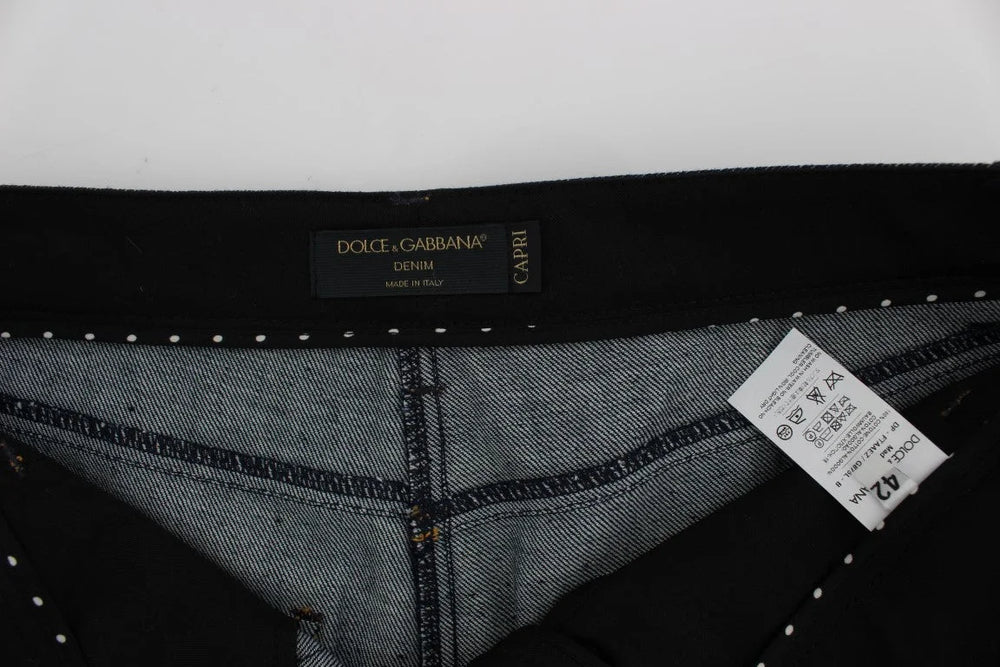 Dolce & Gabbana Blue Denim Cotton CAPRI Torero Jeans - Jeans