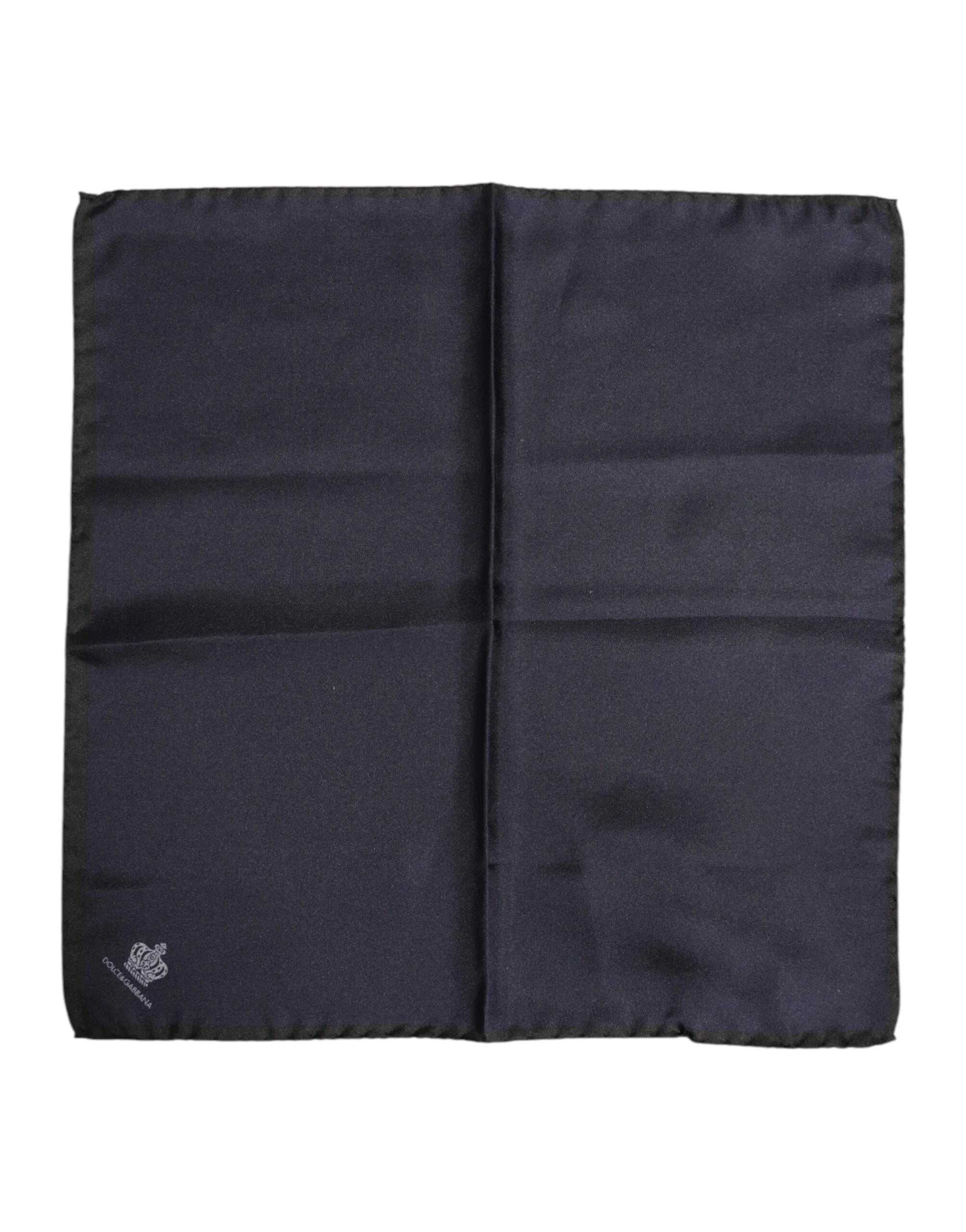 Dolce & Gabbana Blue DG Crown Silk Square Men Foulard Scarf - Scarves & Shawls