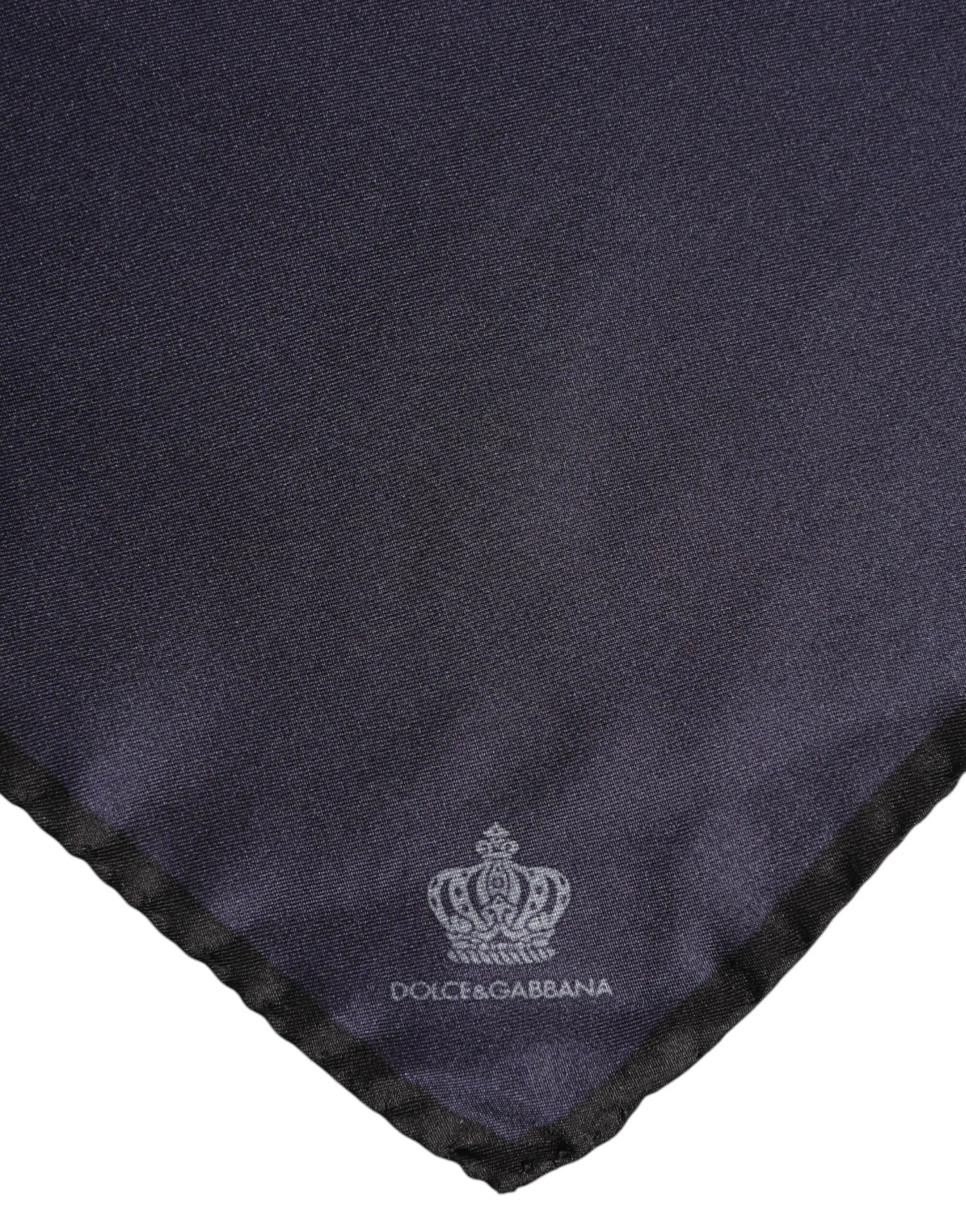 Dolce & Gabbana Blue DG Crown Silk Square Men Foulard Scarf - Scarves & Shawls