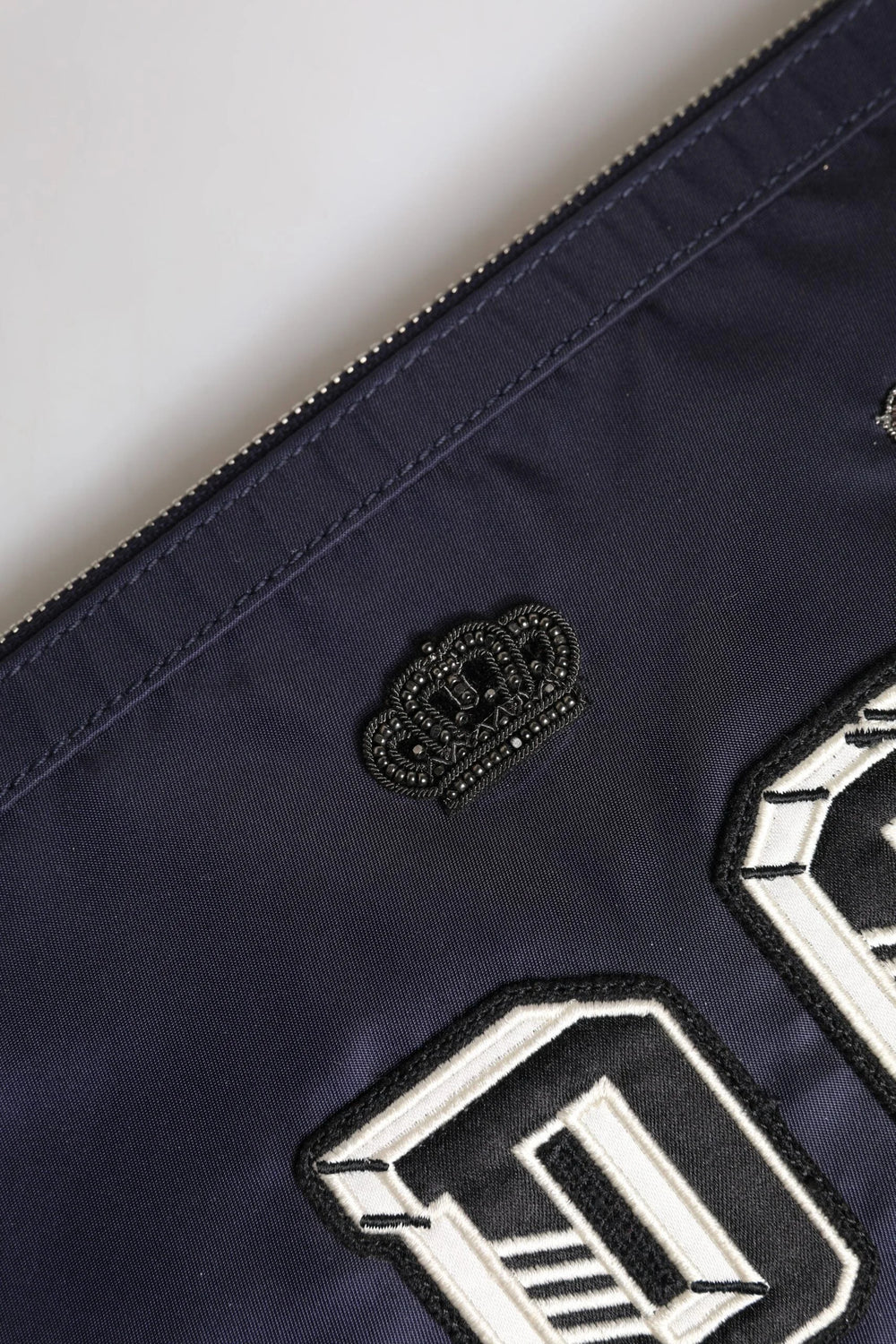 Dolce & Gabbana Blue DG Logo Patch Embellished Pouch Clutch Bag - Clutch Bags