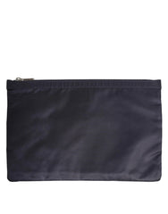 Dolce & Gabbana Blue DG Logo Patch Embellished Pouch Clutch Men Borse Bag - Clutch Bags