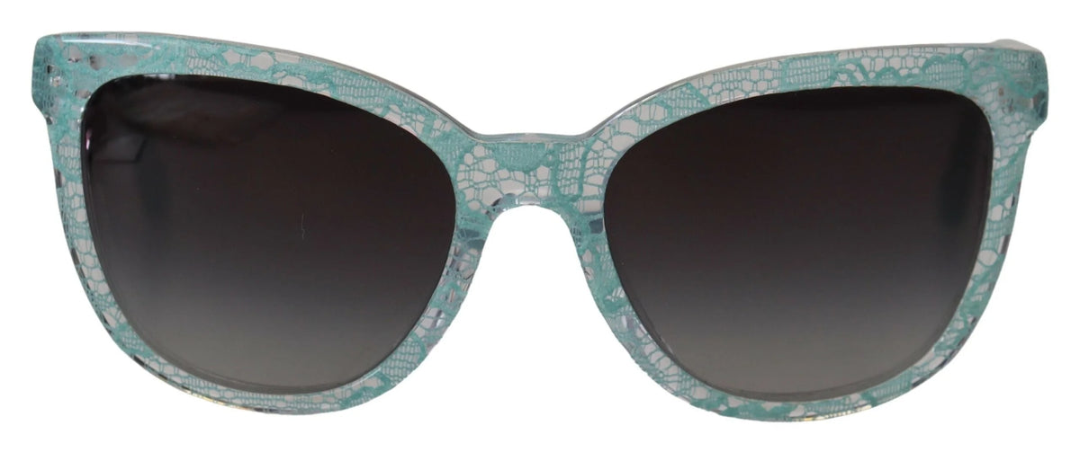 Dolce & Gabbana Blue DG4190 Lace Crystal Acetate Butterfly Sunglasses - Sunglasses