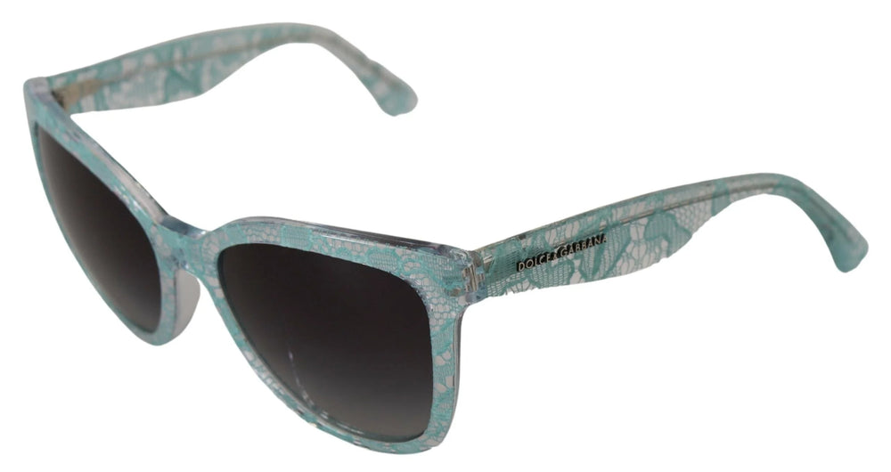 Dolce & Gabbana Blue DG4190 Lace Crystal Acetate Butterfly Sunglasses - Sunglasses