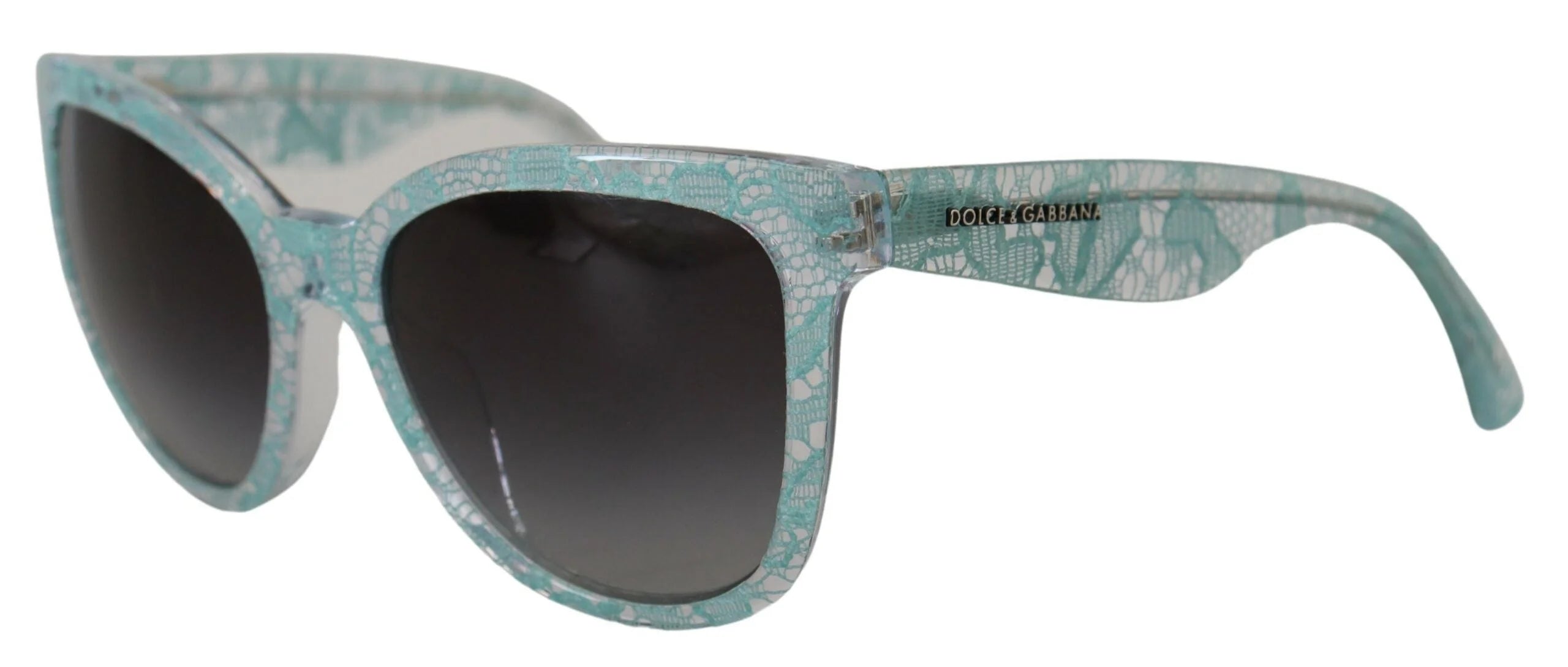 Dolce & Gabbana Blue DG4190 Lace Crystal Acetate Butterfly Sunglasses - Sunglasses