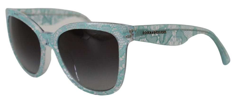 Dolce & Gabbana Blue DG4190 Lace Crystal Acetate Butterfly Sunglasses - Sunglasses