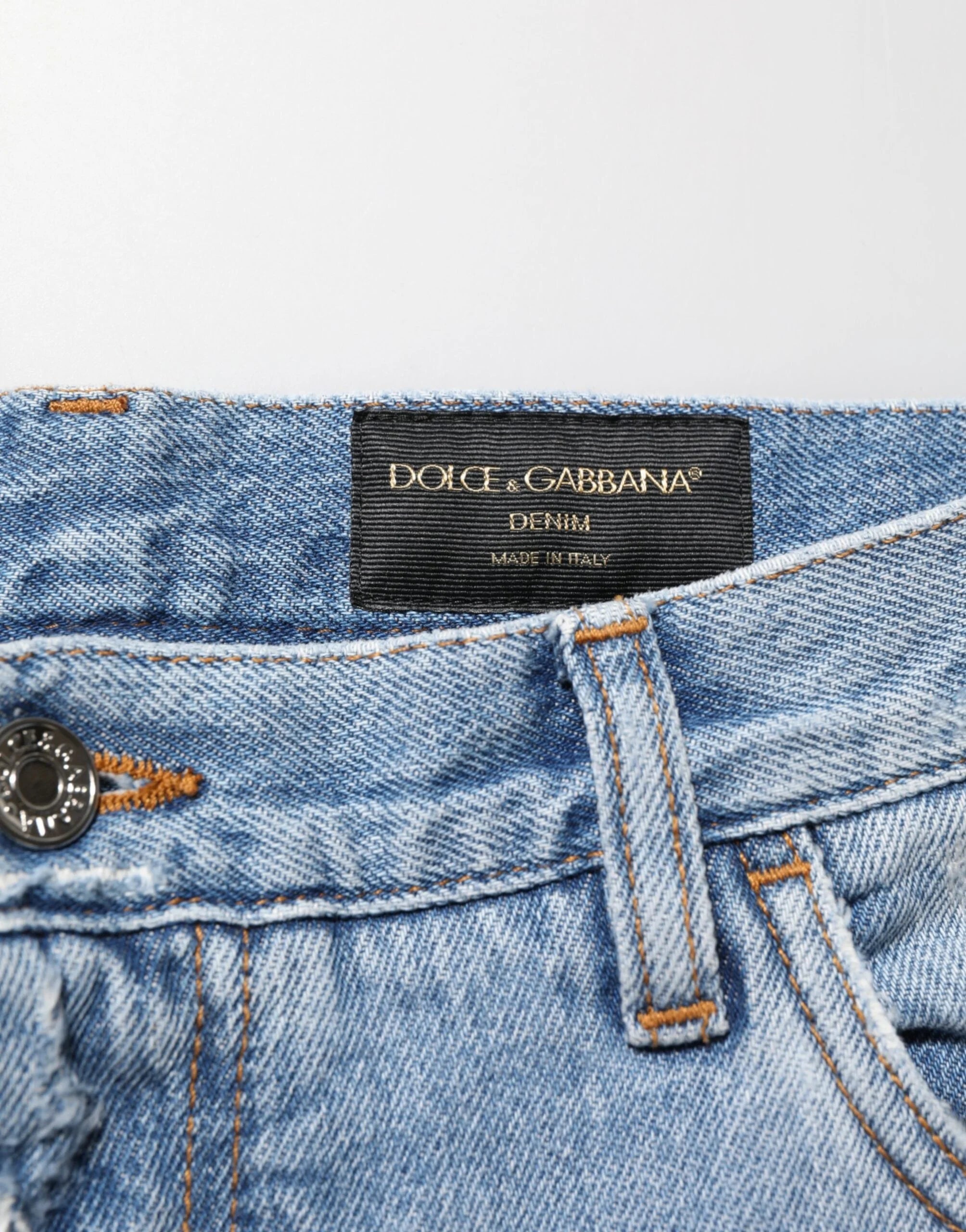 Dolce & Gabbana Blue Distressed Ripped Denim Pants Jeans - Jeans