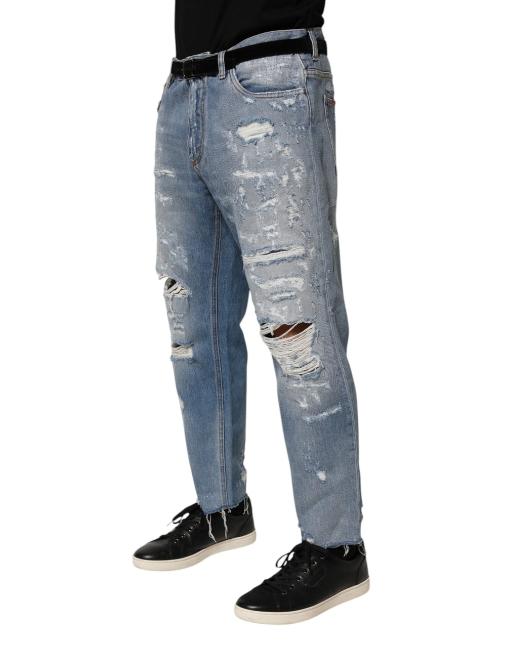 Dolce & Gabbana Blue Distressed Ripped Denim Trouser Jeans - IT52 | XL - Jeans