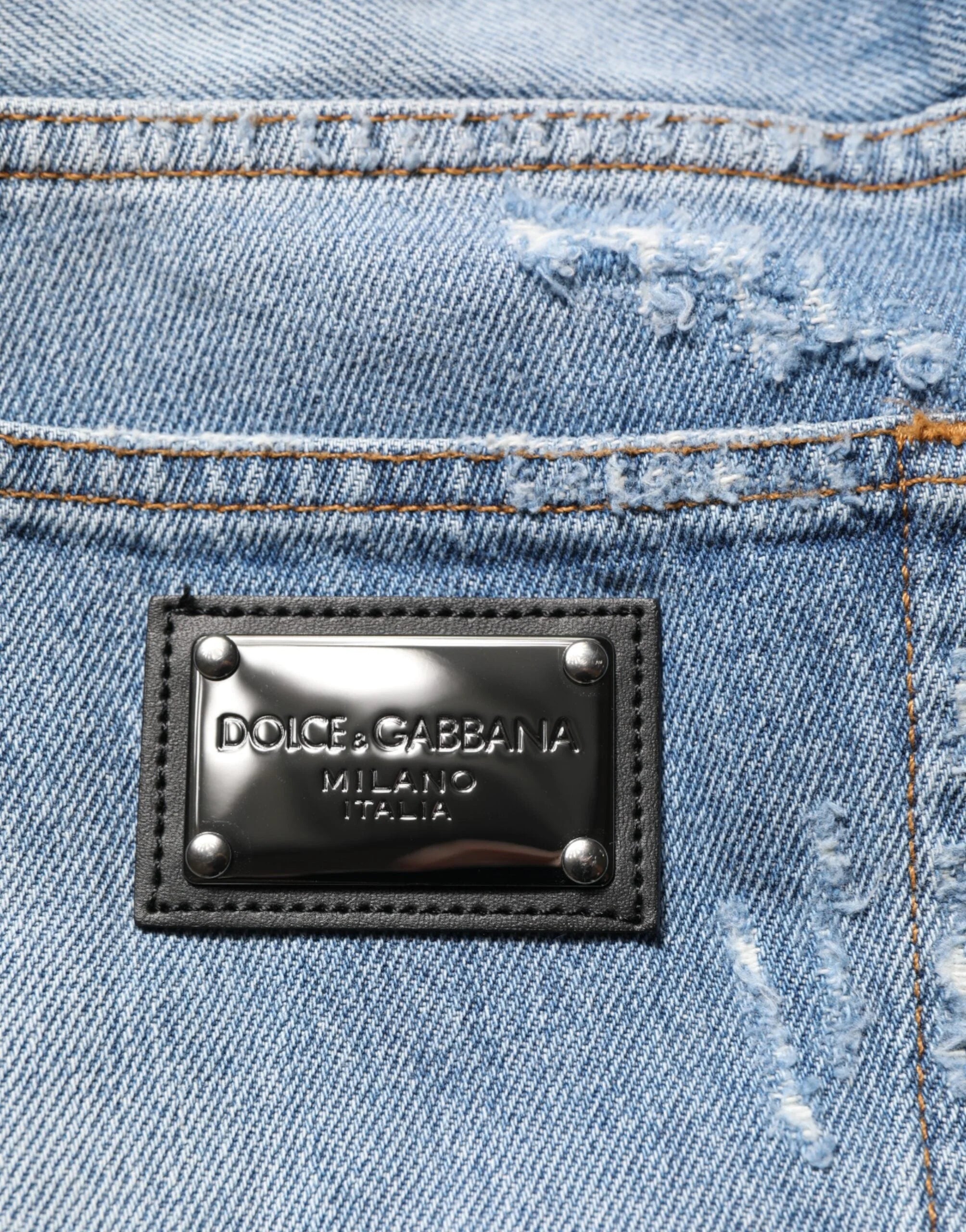 Dolce & Gabbana Blue Distressed Ripped Denim Trouser Jeans - IT52 | XL - Jeans