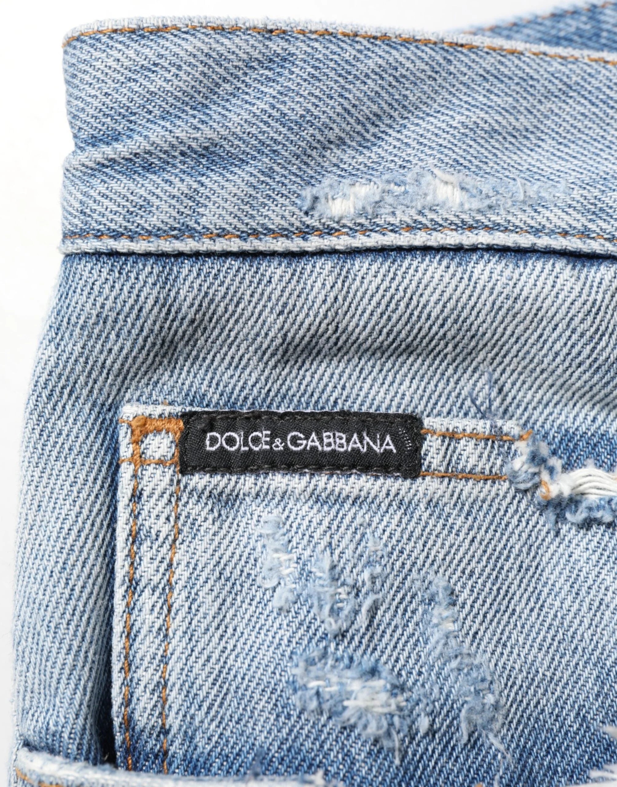 Dolce & Gabbana Blue Distressed Ripped Denim Trouser Jeans - IT52 | XL - Jeans