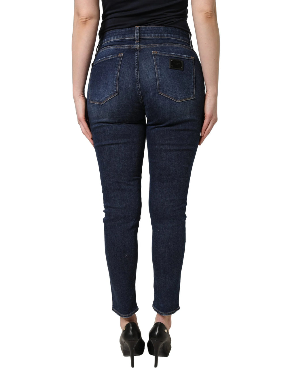 Dolce & Gabbana Blue Distressed Skinny Cotton Denim Jeans - IT44 | L