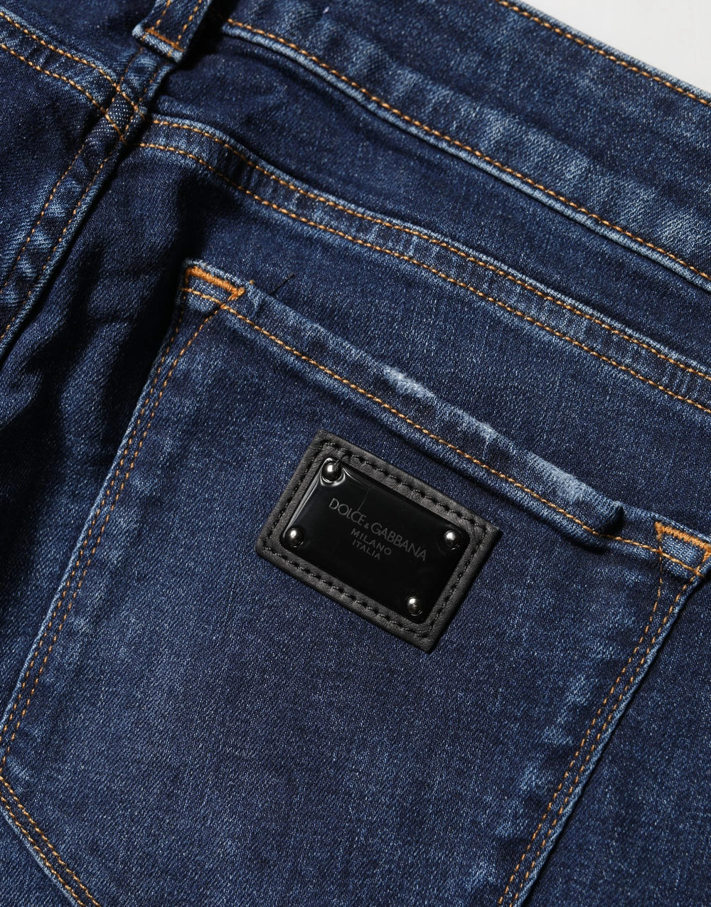 Dolce & Gabbana Blue Distressed Skinny Cotton Denim Jeans - IT44 | L