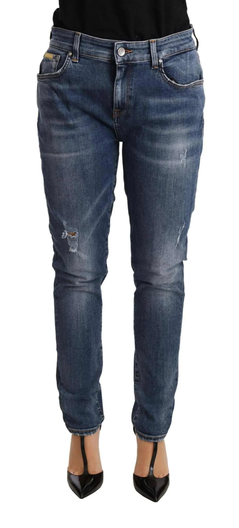 Dolce & Gabbana Blue Distressed Slim Fit Denim Pants Jeans - IT44 | L