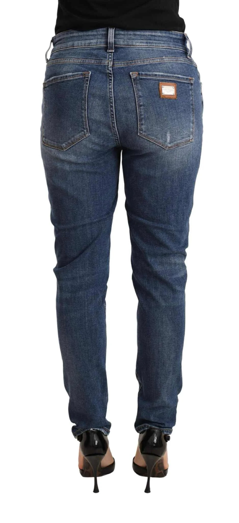 Dolce & Gabbana Blue Distressed Slim Fit Denim Pants Jeans - IT44 | L