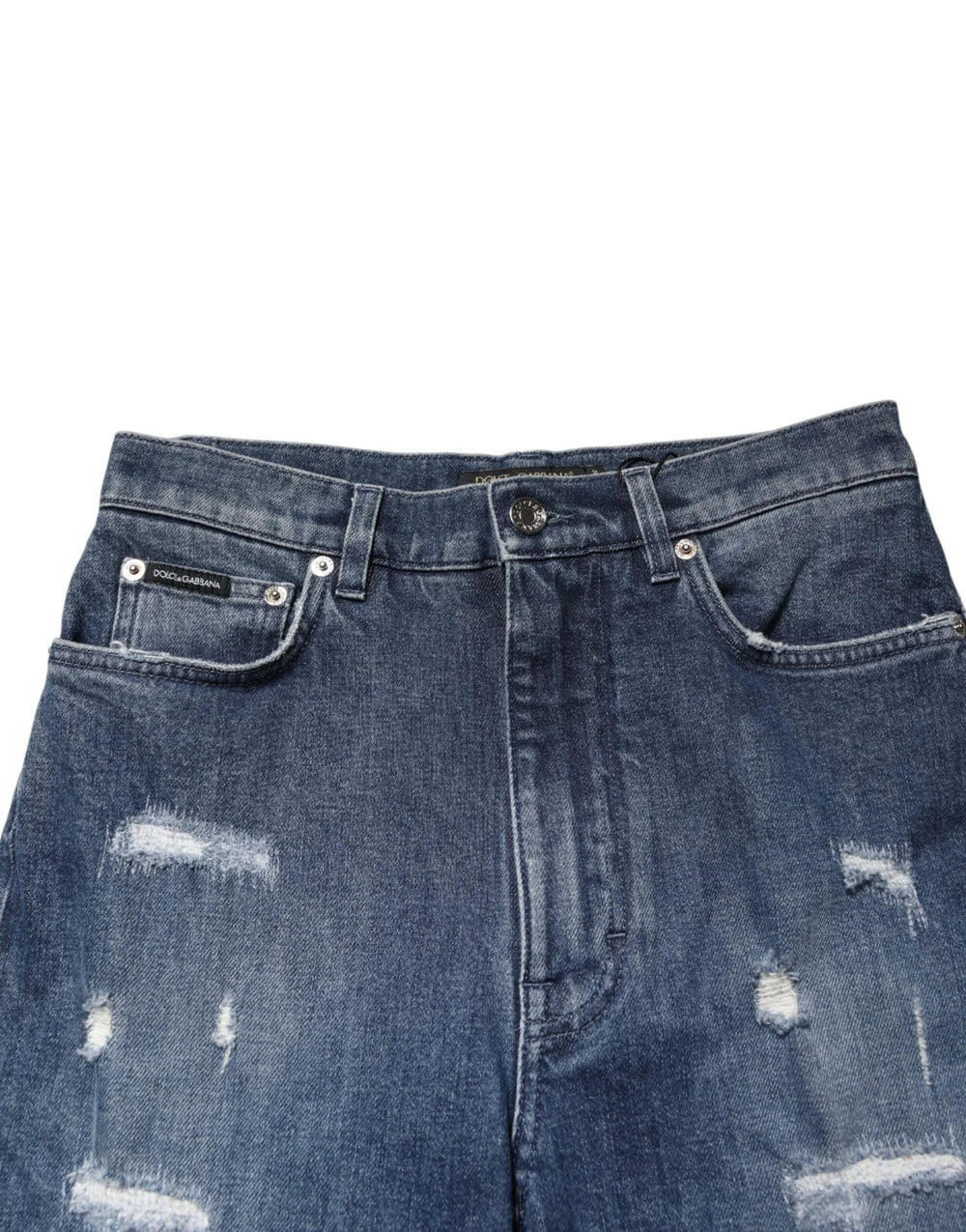 Dolce & Gabbana Blue Distressed Washed Logo GRACE Denim Jeans - IT40|S