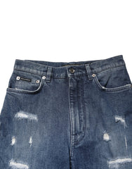 Dolce & Gabbana Blue Distressed Washed Logo GRACE Denim Jeans - IT40|S